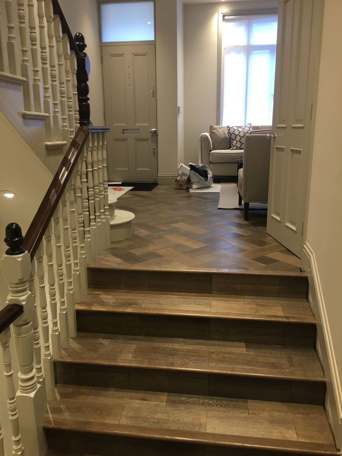 Hallway and staircase redecoration by A1 Decorating in London