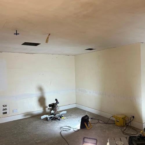 London room prepared for professional painting and decorating
