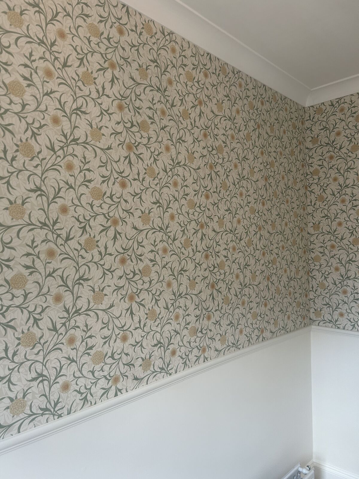 Wallpaper hanging project completed by A1 Decorating in London