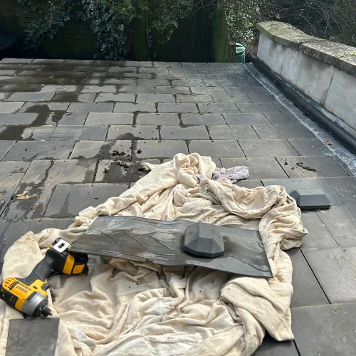 Roof and exterior maintenance work on a London property