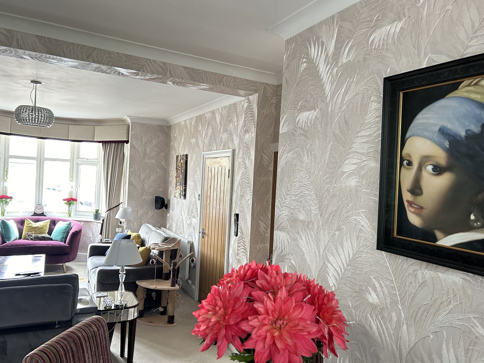 Wallpaper hanging project completed by A1 Decorating in London