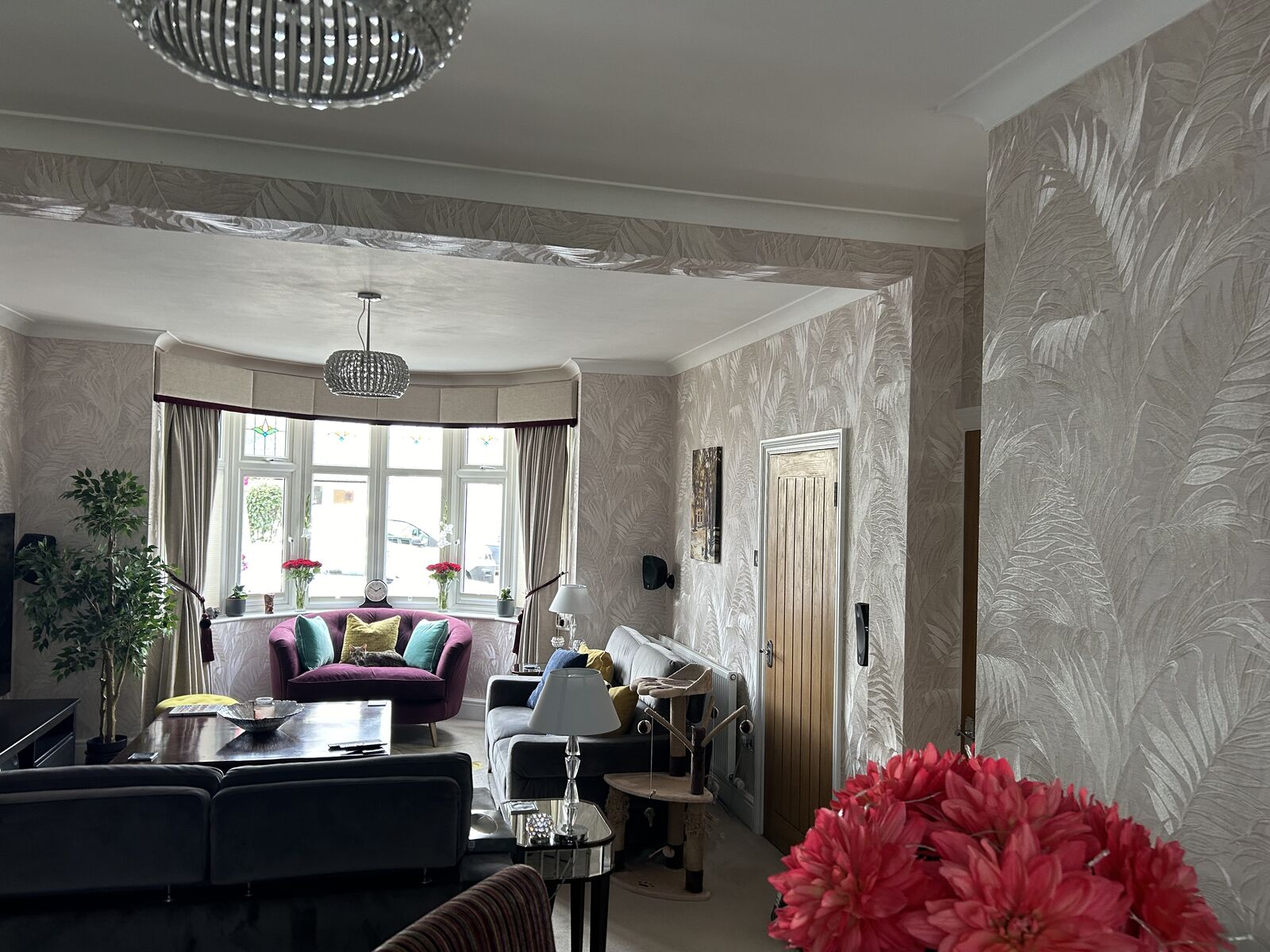 Wallpaper hanging project completed by A1 Decorating in London